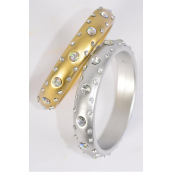 Bangle Acrylic Matte Iridescent Gold &amp; Silver Mix/DZ Size-2.75&quot;x 0.75&quot; Dia Wide,6 Gold &amp; 6 Silver Mix,Hang tag &amp; Opp bag &amp; UPC Code
