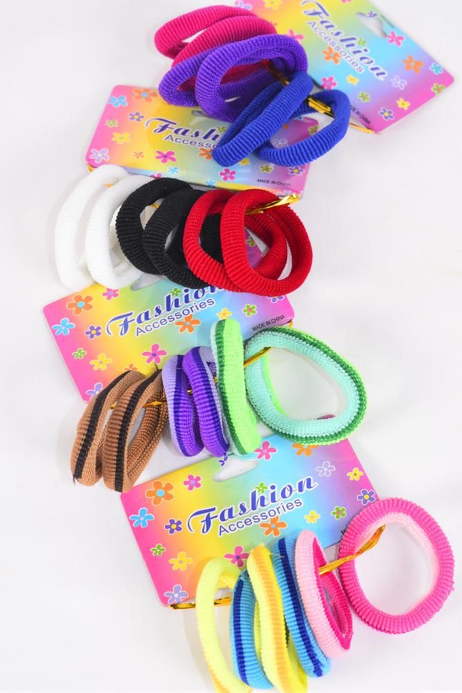 Elastic Terry Hair Ties Multi/DZ ***Multi** Stretch, 3 of each Color