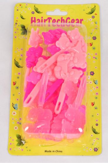 Barrettes Teddy Bears Pink Mix / 12 Card = Dozen Pink Mix , Each Card have UPC Code , 12 Card = Dozen 