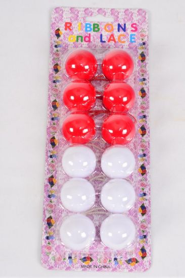 Ball Pony Hair Ties 30 mm 6 ct Red White Mix / 12 Card = Dozen  Red White Mix , Elastic Hair Ties , Each Card have UPC Code , 12 Card = Dozen 
