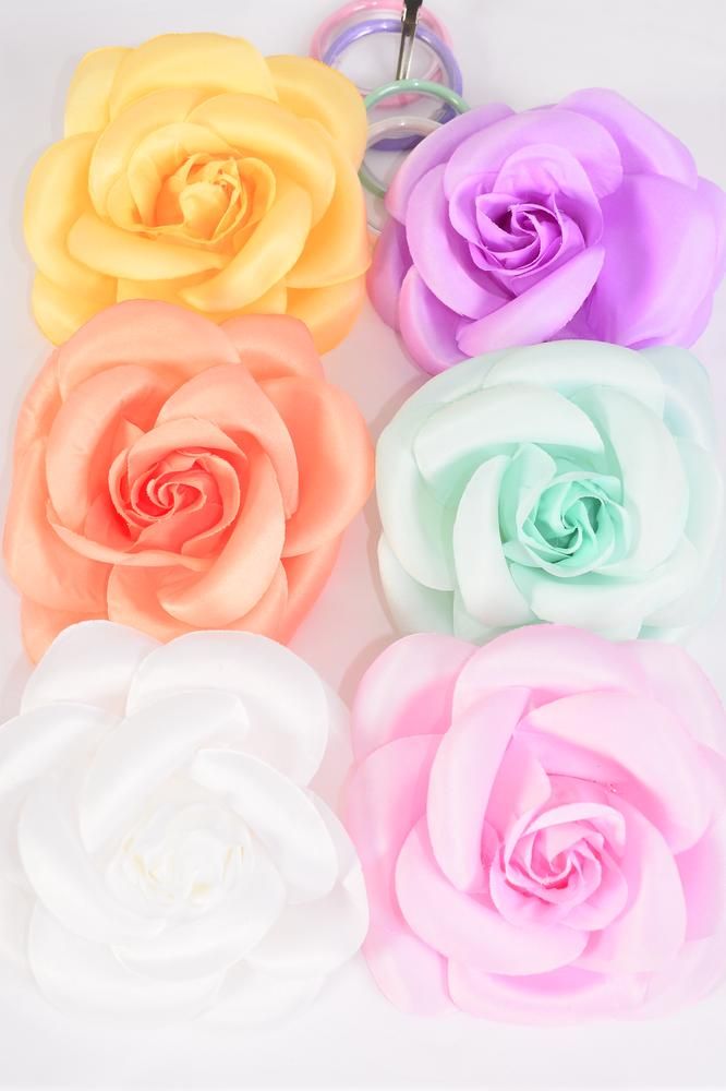 Flower Silk Rose Jumbo Pastel Color Asst/DZ **Pastel ...
