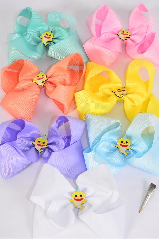 baby shark hair bows