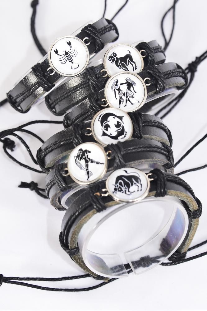 カタログギフトも！ Bracelet Real Leather Band Black Glass Dome Greek Myth アクセサリー