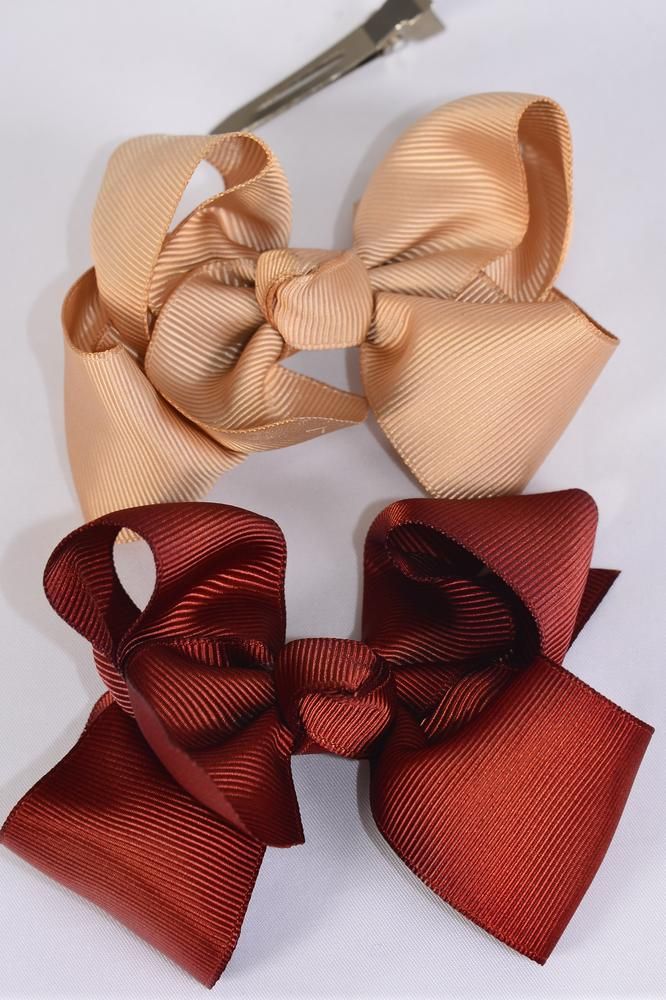 Hair Bow Large Grosgrain Bowtie Alligator clip/DZ Size3"x 2" Wide