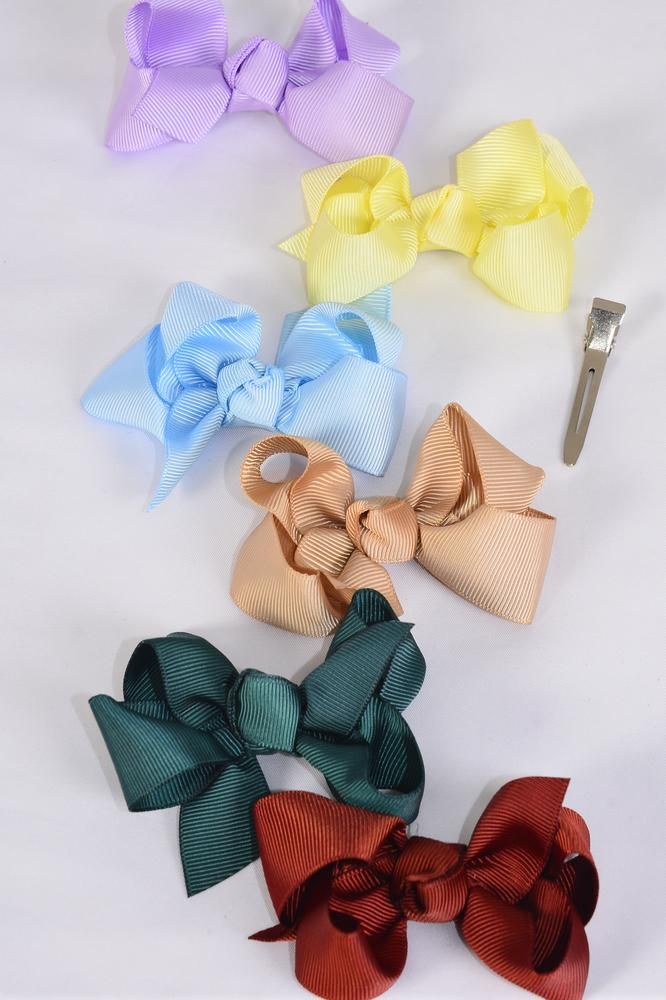 Hair Bow Grosgrain Bowtie Alligator Clip / 12 pcs Bow = Dozen