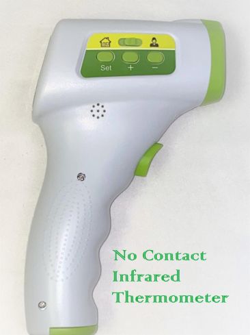 Infrared Thermometer - No Contact Measure in 1 Second. 3 color alarm, 32 sets of memory, 2 AA batt not included