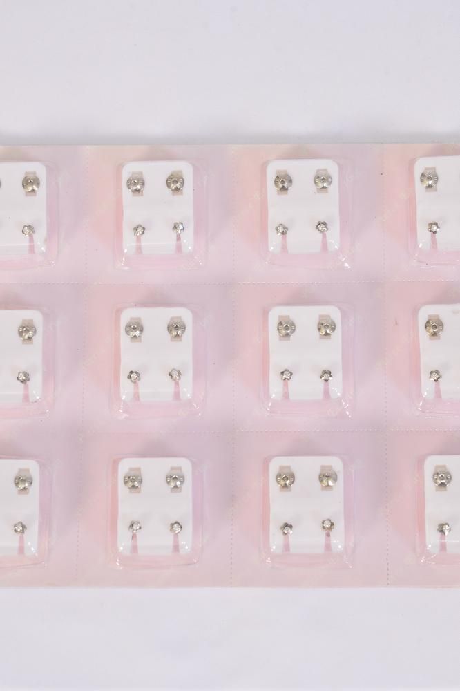 Earrings Rhinestone Flower Studs Sterilized/DZ **Post** Also Can Use