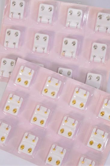 Earrings Star Studs Sterilized / 12 pair = Dozen Post , Also Can Use For Piercing ,Choose Gold or Silver Finish