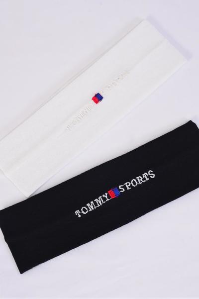 Headband Embroidery Stretch / 12 pcs = Dozen Stretch , Width -2.5" Wide , Choose Multi or Black White Mix , Individual OPP bag