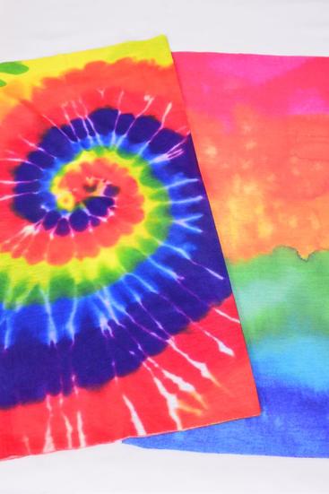 Neck Gaiter Multi function Scarf Face Mask Tiedye Gradient / 12 pcs = Dozen Unisex , Size - 20" x 9" Wide , 6 of each Pattern Asst , Individual Hang tag & OPP bag & UPC Code