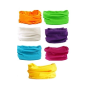 Multifunction Scarf Face Mask Multi/DZ **Unisex** Multi,Size-20" x 9 1/2" Wide,2 Fuchsia,2 Blue,2 White,2 Purple,2 Yellow,1 Orange,1 Lime,7 Color Asst,Hang tag & OPP bag & UPC Code
