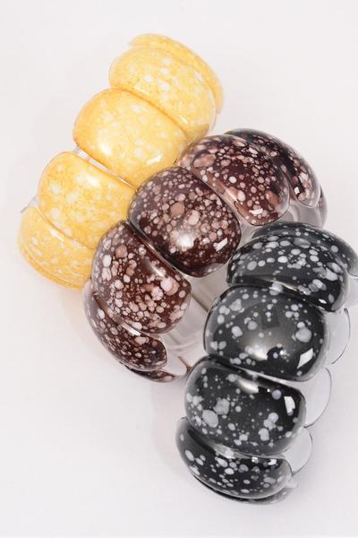 Bracelet Stretch Acrylic Spots Pattern / 12 pcs = Dozen Stretch , 4 of ...