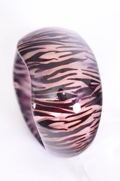 Bracelet Curvy Wavy Bangle Poly Animal Prints / PC Size-2.75 x 2" Dia Wide , Choose Patterns , OPP Bag & UPC Code