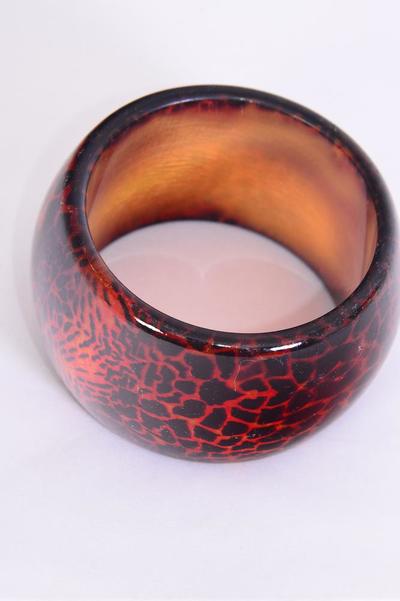 Bracelet Bangle Poly Cheetah Print / PC match 02432 Cheetah - Size - 2.75" x 1.75 Wide , OPP Bag & UPC Code