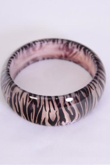 Bracelet Bangle Poly Zebra / PC Size - 2.75" x 1.25", Choose Colors , Hang tag & OPP Bag & UPC Code
