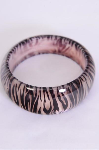 Bracelet Bangle Poly Zebra / PC Size - 2.75" x 1.25", Choose Colours , Hang tag & OPP Bag & UPC Code