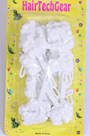 Barrettes Teddy Bear White / 12 Card = Dozen White , Each Card have UPC Code , 12 Card = Dozen 
