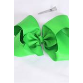 Hair Bow Jumbo Kelly Green Grosgrain Bow-tie/DZ **Kelly Green** Alligator Clip,Size-6&quot;x 5&quot; Wide,Clip Strip &amp; UPC Code