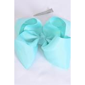 Hair Bow Extra Jumbo Cheer Type Bow Tropic Grosgrain Bow-tie/DZ **Tropic** Alligator Clip** Size-8&quot;x 7&quot; Wide,Clip Strip &amp; UPC Code