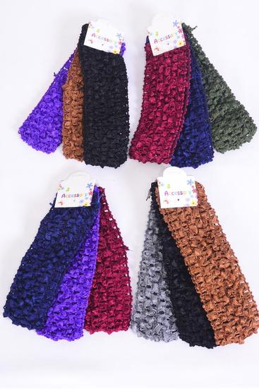 Ballerina Headband 36 pcs Dark Multi Asst / 12 card = Dozen Dar k Multi , Stretch , Hang tag & UPC Code , 3 of each Pattern Asst , each card has 3 pcs , 12 card = Dozen  