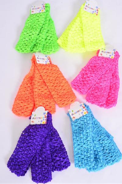 Ballerina Headband 36 pcs Caribbean Neon Mix / 12 card= Dozen Stretch , Size - 1.75" Wide , 3 pcs Per Hangtag ,12 card = Dozen , Hang Tag & OPP Bag & UPC Code