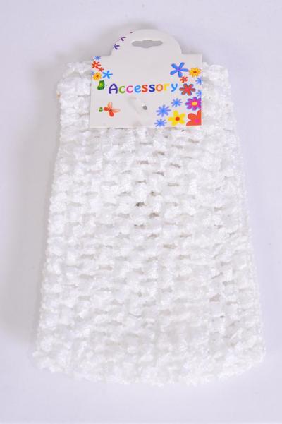 Ballerina Headband 24 pcs Stretch White / 12 card = Dozen White , Size - 2.75" x 5.5" Wide , Hang tag & UPC Code , each card has 2 pcs , 12 card = Dozen