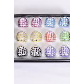 Rings Acrylic Dome Shape Silver Studded multi/DY/DZ **Multi** Size-With 1&quot; Wide,2 Black,2 Fuchsia,2 Blue,2 Lavender,2 Yellow,1 Lime,1 Orange,7 Color Mix,Size- 6 7 8 9 Pr Mix