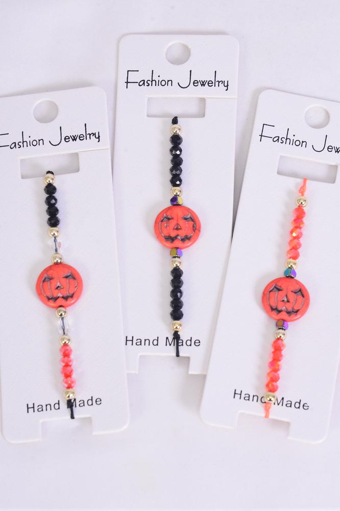 Bracelet Pumpkin Happy Halloween / 12 pcs = Dozen match 00136 Pull ...