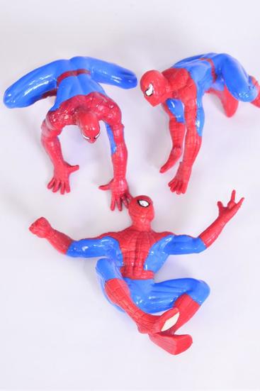 Spider Web Man Asst Positions / 12 pcs = Dozen Spider Man , Size - 3" x 2.5" Wide , 4 of each Pattern Asst , Individual OPP Bag & UPC Code