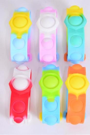 Push Pop Fidget Silicone Bracelet Bubble Gradient Tiedye Multi/DZ **Push Pop** 2 Of Each Color Asst,Individual OPP Bag
