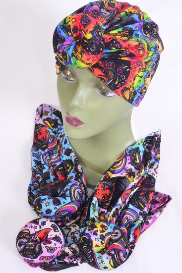 Turban Headwrap Cotton Stretch Ethnic Multi/DZ **Multi** 3 Of each Pattern Asst,Wrinkle Free, Super Comfort,Hang Tag & UPC Code