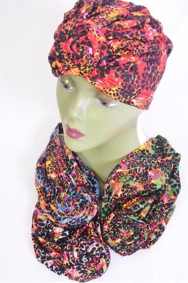 Turban Headwrap Cotton Stretch Leopard Ethnic Multi/DZ **Multi** 2 Of each Pattern Asst,Wrinkle Free, Super Comfort,Hang Tag & UPC Code