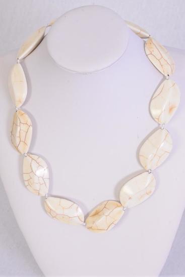 Necklace Turquoise Semiprecious Stones Ivory / Set Ivory , Size -18" extension Chain , Hang tag & Opp Bag & UPC Code