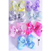 Hair Bow Jumbo Double Layered Bandana Grosgrain Bow-tie Pastel/DZ **Pastel** Size-6"x 6" Wide,Alligator Clip,2 White,2 Baby Pink,2 Lavender,2 Hot Pink,2 Mint Green,1 Blue,1 Yellow,7 Color Asst,Clip Strip & UPC Code