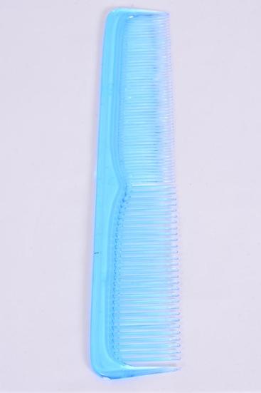 Comb 9 inch Breakable Dresser Comb Transparent Blue / 12 pcs = Dozen Blue , Size - 9" Long , Individual Pack & UPC Code