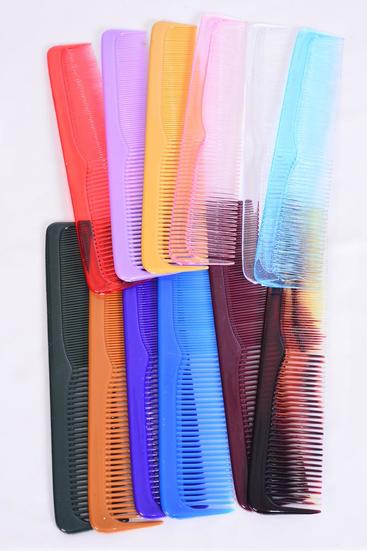 Comb 9" Breakable Dresser Comb Multi / 12 pcs = Dozen  Multi , Size - 9" Long , 2 of each Color Asst , Individual Pack &UPC Code