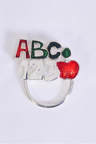 Brooch Enamel ABC/PC Size-1.5"x 1.25" Wide,Display Card & Opp Bag & UPC Code