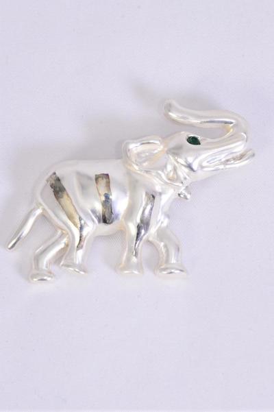 Brooch Elephant/PC Size-2.5"x 1.5" Wide,Display Crad & OPP bag & UPC Code,choose Finishes