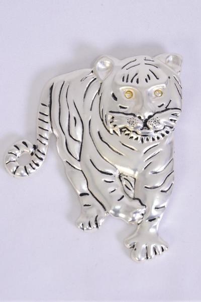 Brooch Tiger Pin Matte Finish/PC Size-3"x 2.5" Wide,Display Card & OPP bag & UPC Code