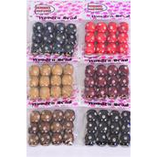 Wooden Beads 144 pcs Large 16 mm Wide Clear Stones/DZ Size-16 mm Wide,Choose Colors,OPP Bag,12 pcs per Bag,12 Bag= Dozen