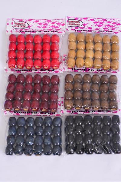 Wooden Beads 288 pcs Large 16 mm Wide / 12 bag = Dozen Size-16 mm Wide , OPP bag , Choose Colors , 24 pcs per Bag , 12 Bag = Dozen