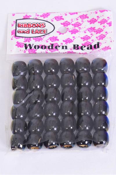 Wooden Beads 432 pcs 12 mm Wide / 12 Bag = Dozen Size - 12 mm Wide , UPC Code , Choose Colors , 36 pcs per Bag , 12 Bag per = Dozen