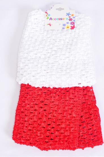 Ballerina Headband 24 pcs Turban 4 Inch Wide Red White Mix / 12 card = Dozen Stretch , Size - 4" Wide , 6 Red , 6 White Color Asst , Hang Tag & OPP Bag & UPC Code