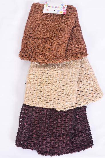 Ballerina Headband 24 pcs Turban 4 Inch Wide Khaki Browntone Mix / 12 card = Dozen Stretch , Size - 4" Wide , 4 of each Color Asst , Hang Tag & OPP Bag & UPC Code