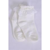 Socks,Lace Socks Toddlers Pre-Size Mix All White/DZ **White** S M L Mix,Lace Sock Sandex ** Good Quality** SPECIAL PRICE - One or Two may have small stain. All sales are final -