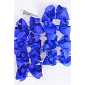 Hair Bows 48 pcs Grosgrain Bowtie Royal Blue Mix/DZ **Royal Blue Mix** Alligator Clip,Bow Size-3&quot;x 2&quot; Wide,6 Electric Blue,6 Cobalt Color Asst,4 pcs per card,12 card=Dozen