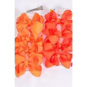 Hair Bows 48 pcs Grosgrain Bowtie Orange Mix/DZ **Orange Mix** Alligator Clip,Size-3&quot;x 2&quot; Wide,6 Tangerine,6 Autumn Orange Color Asst,4 pcs per Card,12 card= DZ